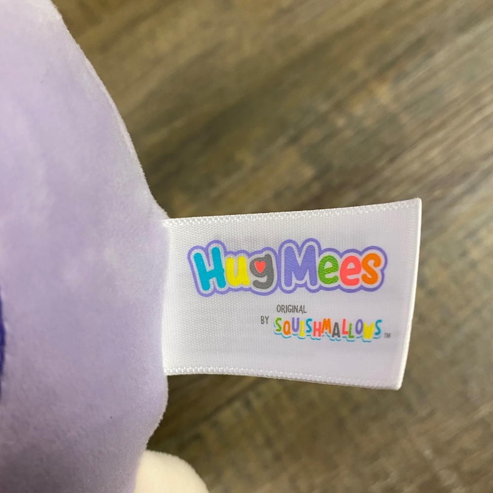 Squishmallows Hug Mees Bubba Cow Plush Purple White Stuffed Toy 9x5 NWT - Picture 9 of 14